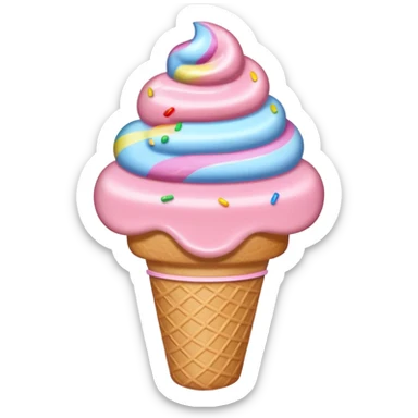 baby pink ice cream with sprinkles sticker