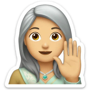 kazakh women raise her hand sticker