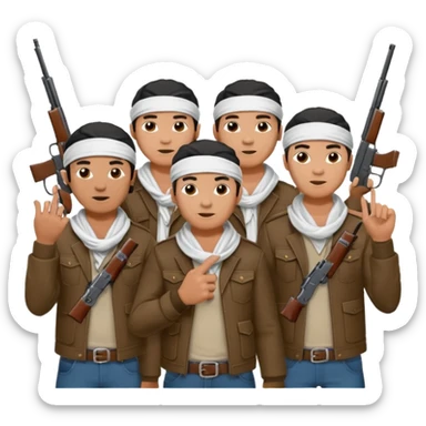 Norteño gang with 14, hand gang signs and guns sticker