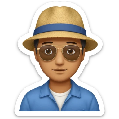 hombre viendo un bote sticker