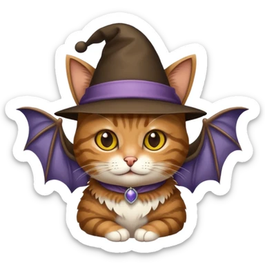 Cat hat bat sticker