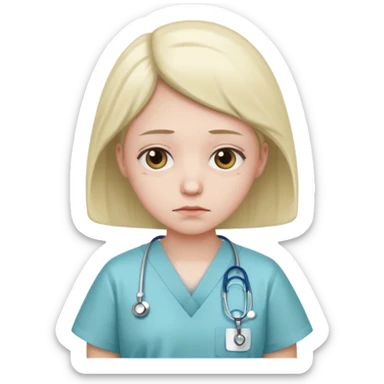 sad person in hospital sticker