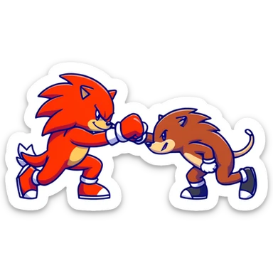 Sonic the Hedgehog and Knuckles the Echidna fist bumping sticker