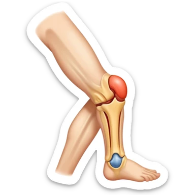 Knee with tendon injury and swelling sticker