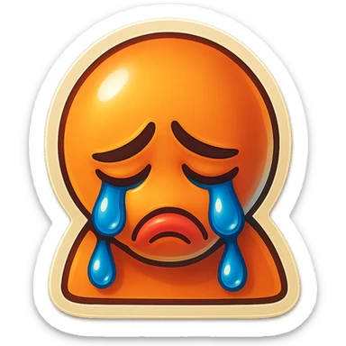 sad Tears rolling down face 
Mouth Pout
head down
 sticker
