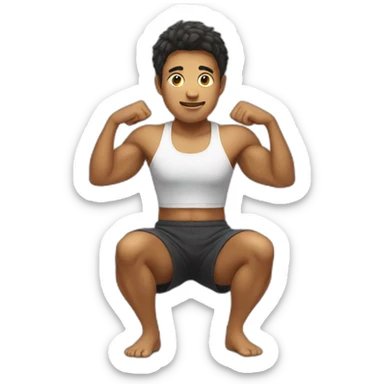 Squatting with weight sticker
