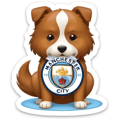 Dog poops on Manchester city logo  sticker