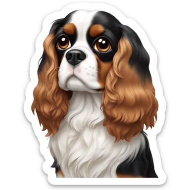 Tri colored cavalier, King Charles spaniel sticker