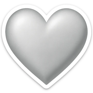 heart with a soft silver shimmer, digital illustration sticker