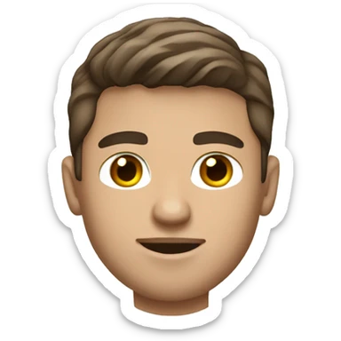 guy with brown hair and brown eyes wearing a real madrid shirt playing soccer sticker