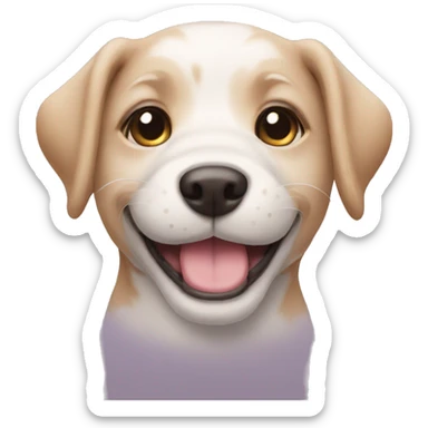 smiling puppy face with patch eye sticker