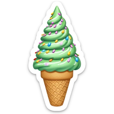 Ice cream cone Christmas tree sticker