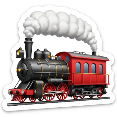 Give me a 0-5-0 locomotive and put an ostrich body and head on the steam engine of the train and put a toilet on top second train car  sticker