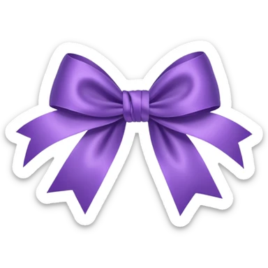 White heart with purple ribbon sticker