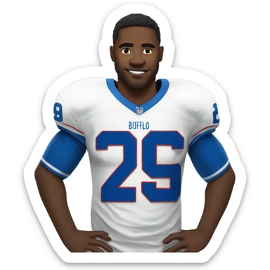 Buffalo wearing a Deon sanders jersey sticker