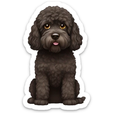 Brown Portuguese water dog sticker