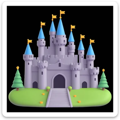 king and queen, castle background sticker