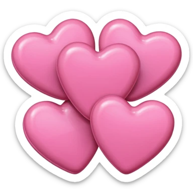pink hearts and pink candy sticker