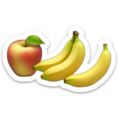 2 apples and banana sticker