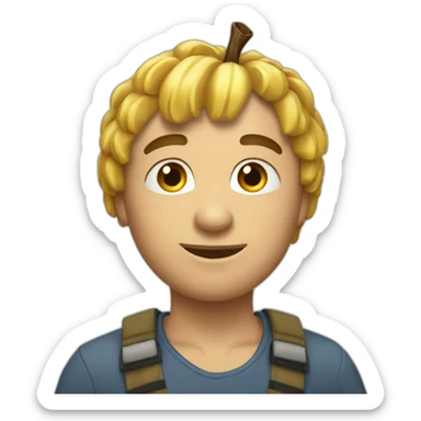 Une pomme avec des bras sticker