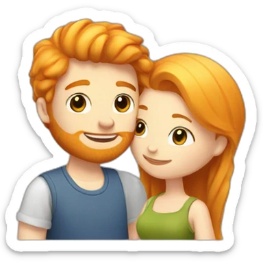 Romance between a ginger girl and blonde guy sticker