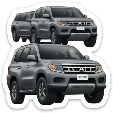 A gray Pajero gen 3 sticker