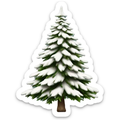 Realistic isolated off white fir christmas tree   sticker
