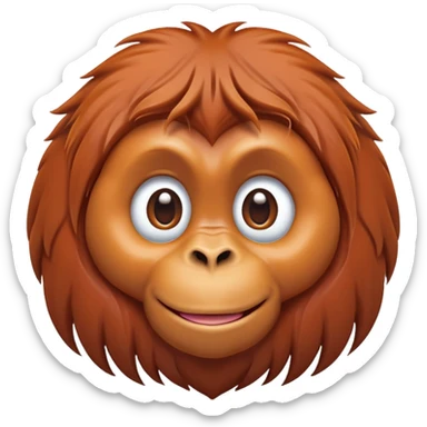 cinematic-cute-orangutan-portrait-emoji,-head-tilted-playfully-and-inquisitively,-with-a-gentle,-expressive-face-accented-by-soft,-flowing-fur-and-round,-sparkling-eyes-brimming-with-warmth,-simplified-yet-irresistibly-adorable-features sticker
