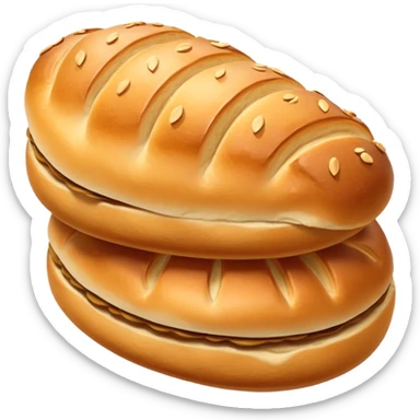 single golden brown soft textured Kartoffelbrötchen sticker