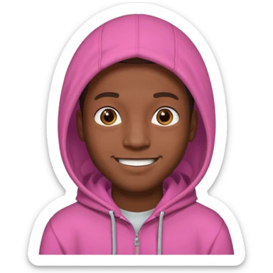 black man in pink hoodies sticker