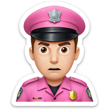 MAD policeman with pink uniform sticker
