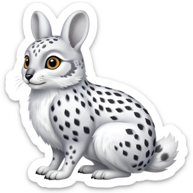 Ermine-Snowshoe-Hare-Arctic-Snow-Leopard-Fox-Snowy-Owl-fusion-hybrid sticker