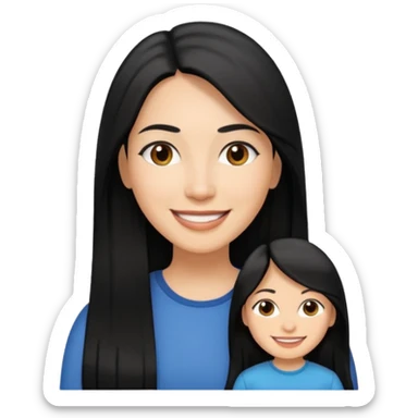 Hispanic mom with long straight hair sticker