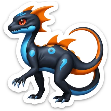 Shiny Duskull-Salandit-Umbreon-Charmeleon-Fakémon-hybrid-creature (full body)  sticker