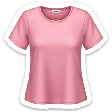 Rose-pink  top with short sleeves, soft fabric, gentle lighting, isolated on plain background. Complete plain, no textures. sticker