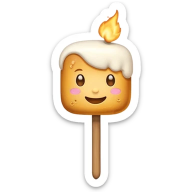 Roasted marshmallo on a stick no face sticker