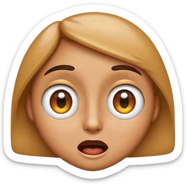 “A high-quality emoji-style face expressing an intense ‘WOW’ reaction, with wide, squinted eyes and an amazed, mind-blown expression. The face should look extremely impressed and shocked in a cool, epic way. Eyes looking to the right. Bright, glossy, modern emoji design.” sticker