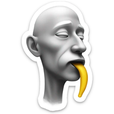 A profile view of a single yellow emoji colored nose, inhaling scent fumes  sticker