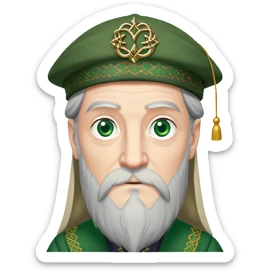 Dumbledore green scotland Tam o'shanter cap with small decorative patterns sticker