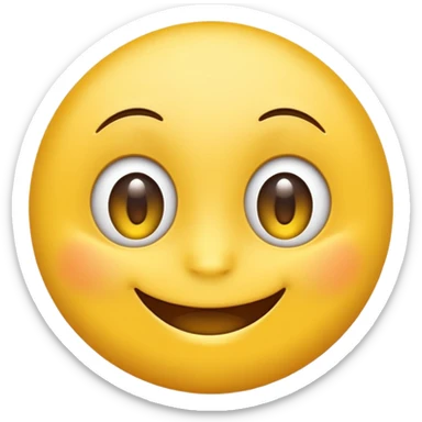 “Create a high-quality, bright yellow emoji with expressive, playful eyes and a big, cheerful smile. It should look cute, funny, and instantly relatable, like the classic 😂 emoji, with smooth shading, a clean design, and a friendly, cartoon style.” sticker
