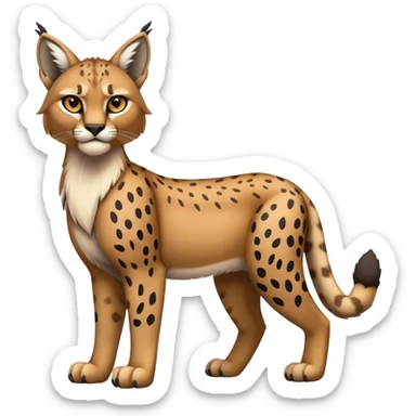 Cute cool dark edgy bobcat-lynx-cheetah-caracal-animal-hybrid-Fakemon full body with patterns and markings sticker