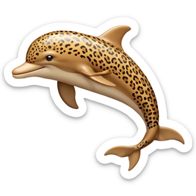 the dolphin emoji, but instead of blue skin it has leopard skin on the whole body (no blue anymore) sticker