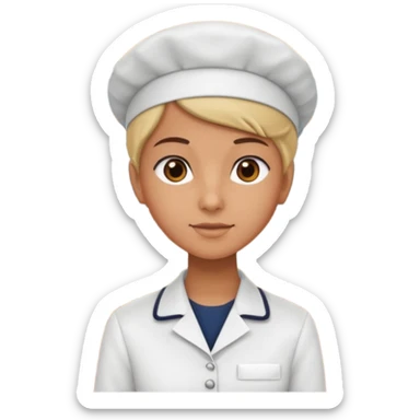 hazme una persona atendiendo en un comedor universitario detras de una vitrina sticker