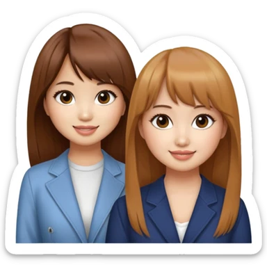 Brenda Song and Debby Ryan (straight bangs) smiling sticker