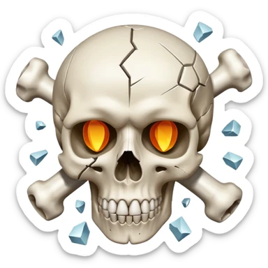 exploded skull sticker