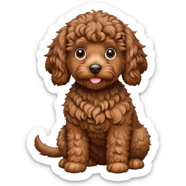 Brown cockapoo sticker