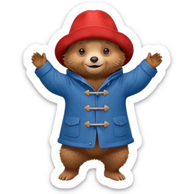 Paddington bear doing a dance sticker