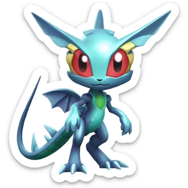 Cool Edgy Chibi Legendary Shiny Fakemon-Pokémon-Genesect-Flygon With Full Body Detailed High Quality sticker
