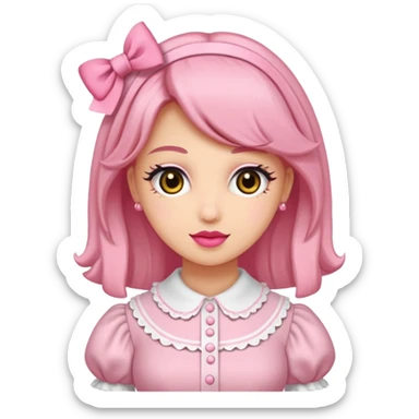 Fiyonklu ve pembe lolita giyen erkek çiz sticker