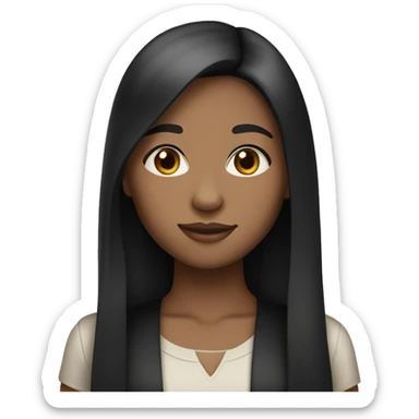 Girl with light tan skin and long straight black hair  sticker